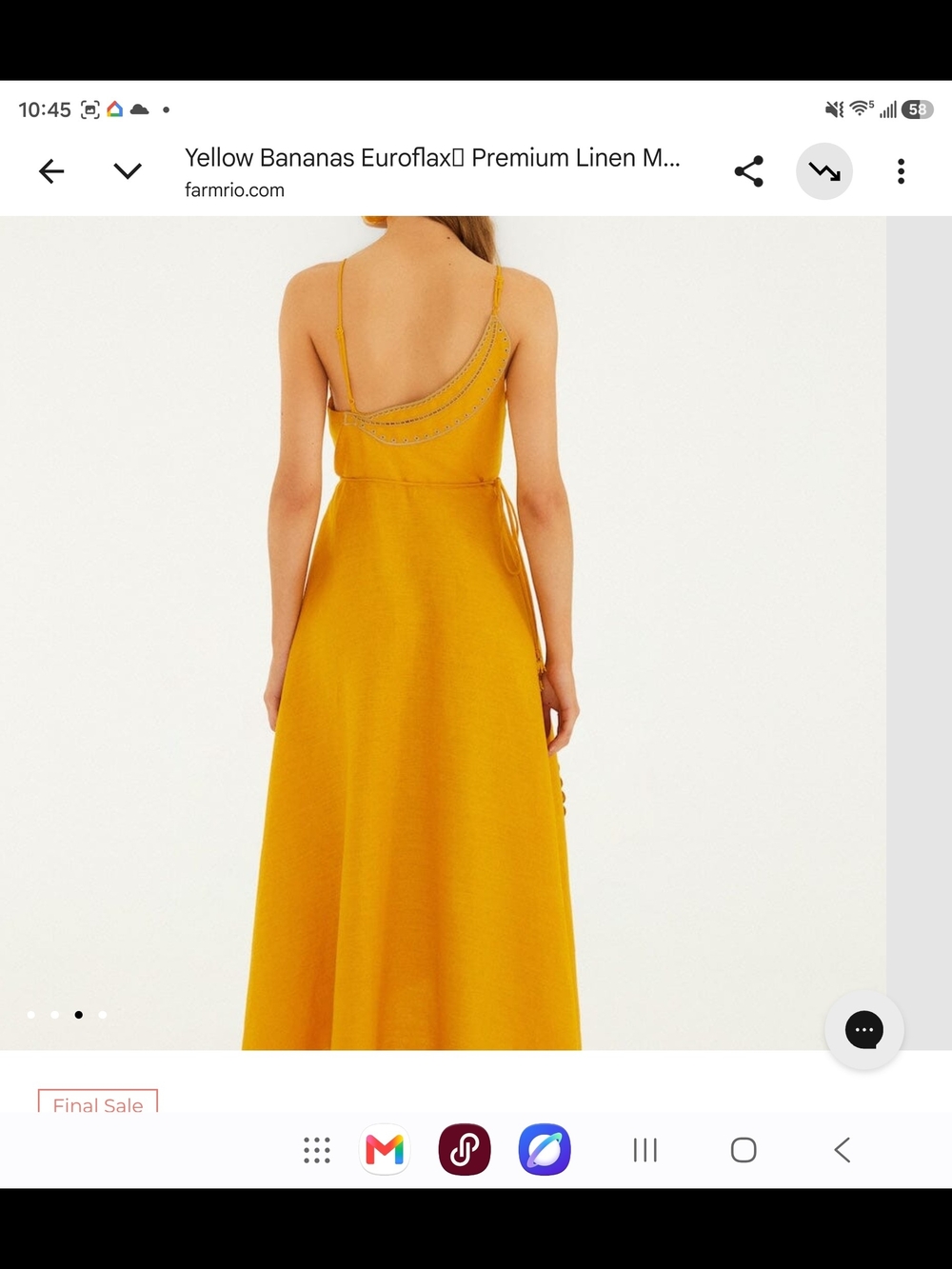 FARM Rio Mustard Yellow Eyelet Strapless Wrap Dress - Picture 6 of 8
